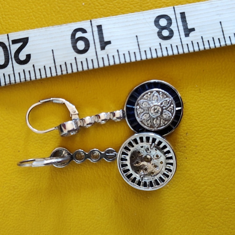 SAPPHIRE STERLING EARRINGS - Picture 3 of 4